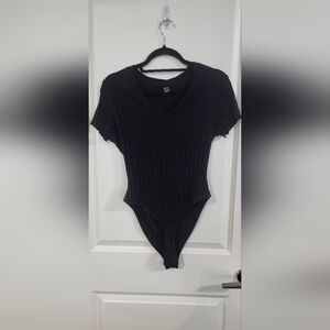 Shein V neck ribbed body suit Xl